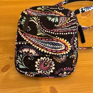 Vera Bradley Black Quilted Crossbody with Multicolor Paisley